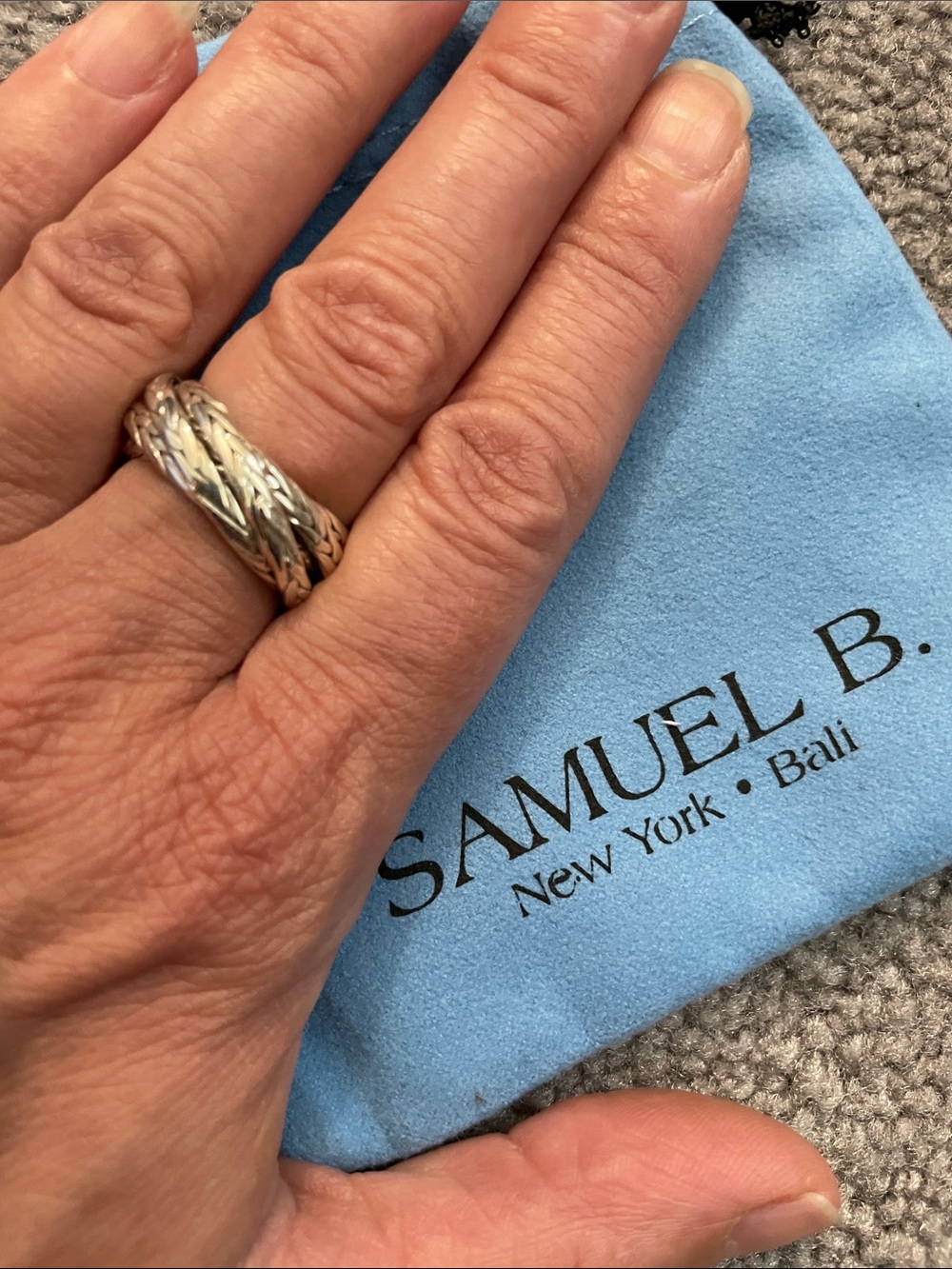 Samuel B. Braided Feather Ring in Sterling Silver